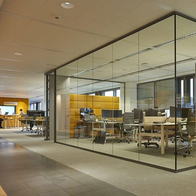 Easy Installation Modern Soundproof Demountable Aluminum Tempered Single Or Double Glazing Clear Office Panel Partitions